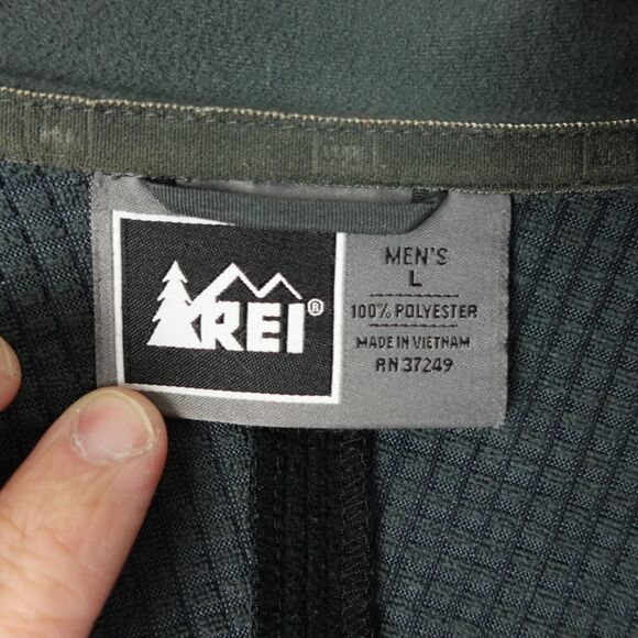 REI Co-Op Midweight Full Zip Fleece Jacket Outdoor Casual Mens Size Large Black - Picture 6 of 11